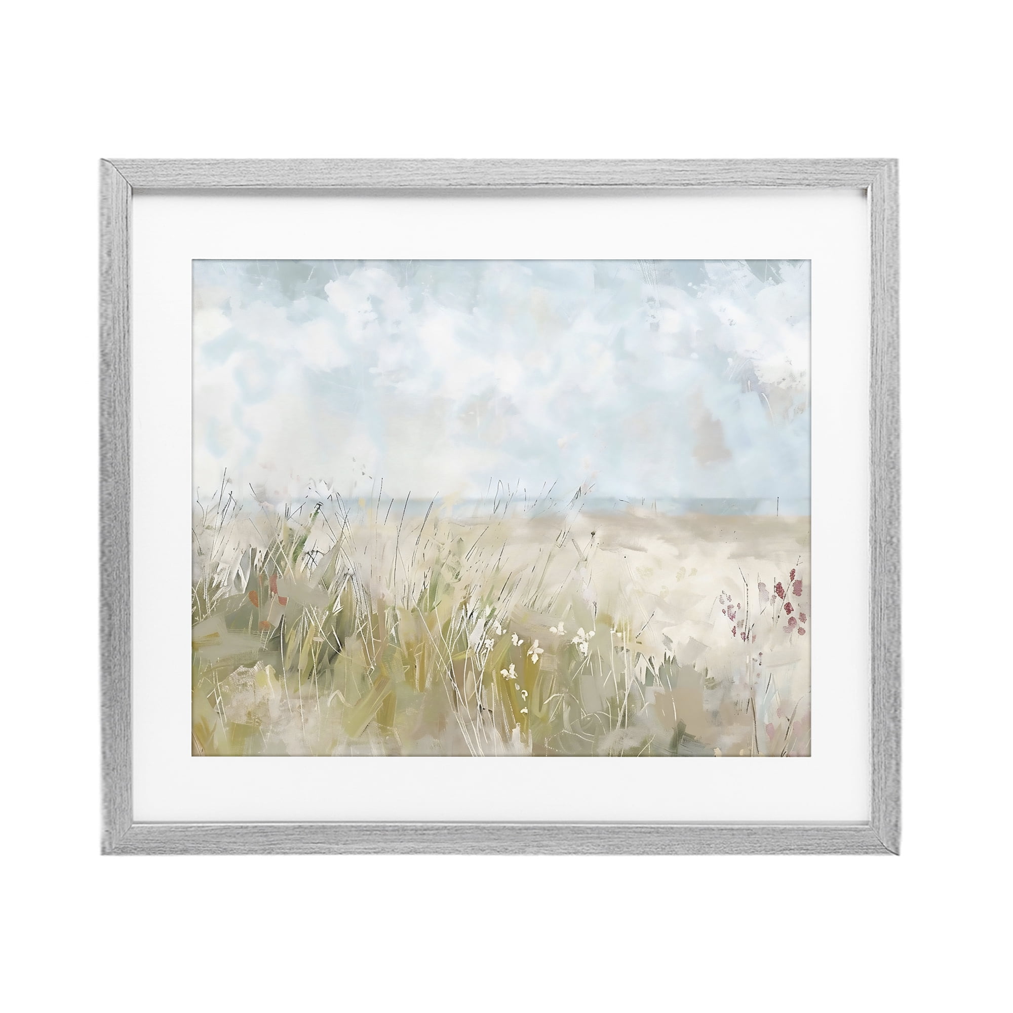 Stupell Industries Flowers By The Ocean Gray Framed Print Under Glass, design by Creative Studio