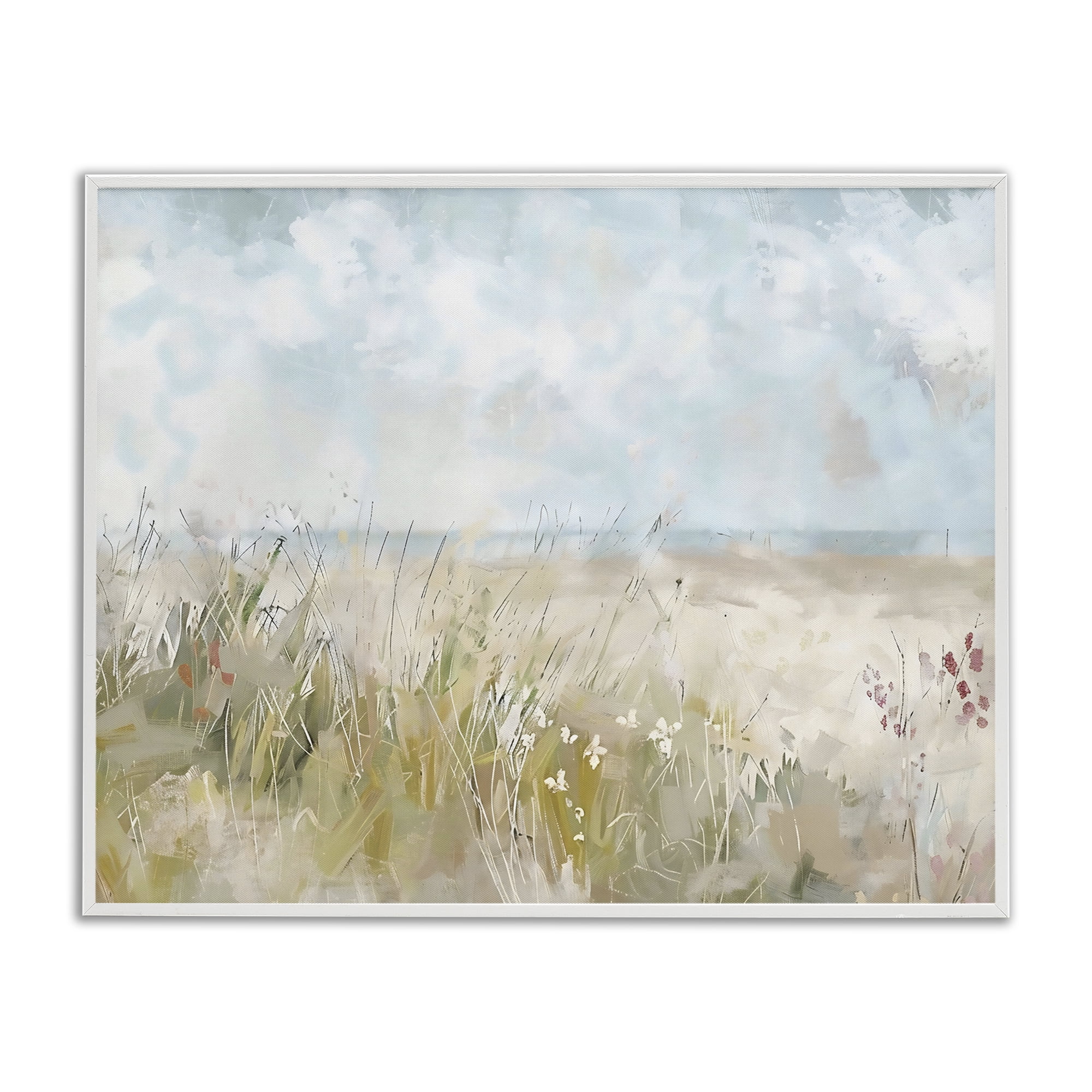 Stupell Industries Flowers By The Ocean White Framed Giclee Art, design by Creative Studio