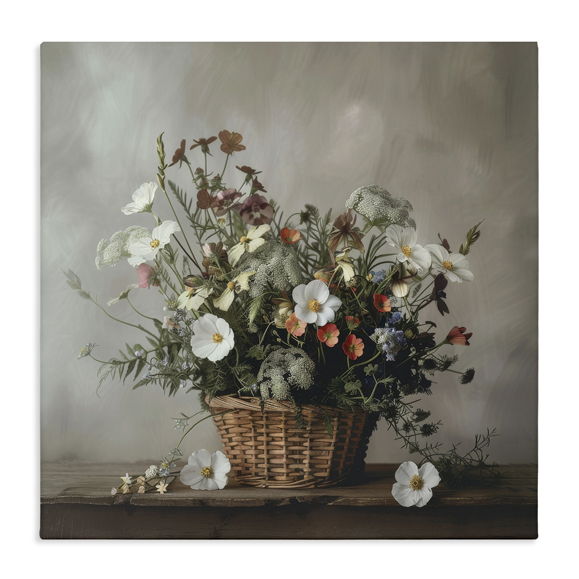 Stupell Industries Flowers In A Basket Arrangement Canvas Wall Art, design by Lazar Studio