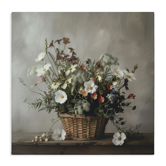 Stupell Industries Cottage Flowers In A Basket Arrangement Canvas Art, 30 x 30, by Lazar Studio