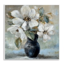 Stupell Industries Flowers in Black Vase Plants & Flowers Painting Unframed Art Print Wall Art, 12 x 12