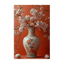 Stupell Industries Flowers in Eastern Vase Botanical & Floral Painting Gallery Wrapped Canvas Art Print Wall Art, 16 x 24