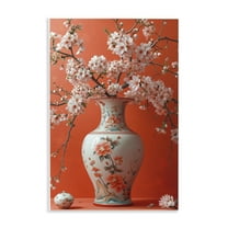 Stupell Industries Flowers in Eastern Vase Botanical & Floral Painting Unframed Art Print Wall Art, 10 x 15