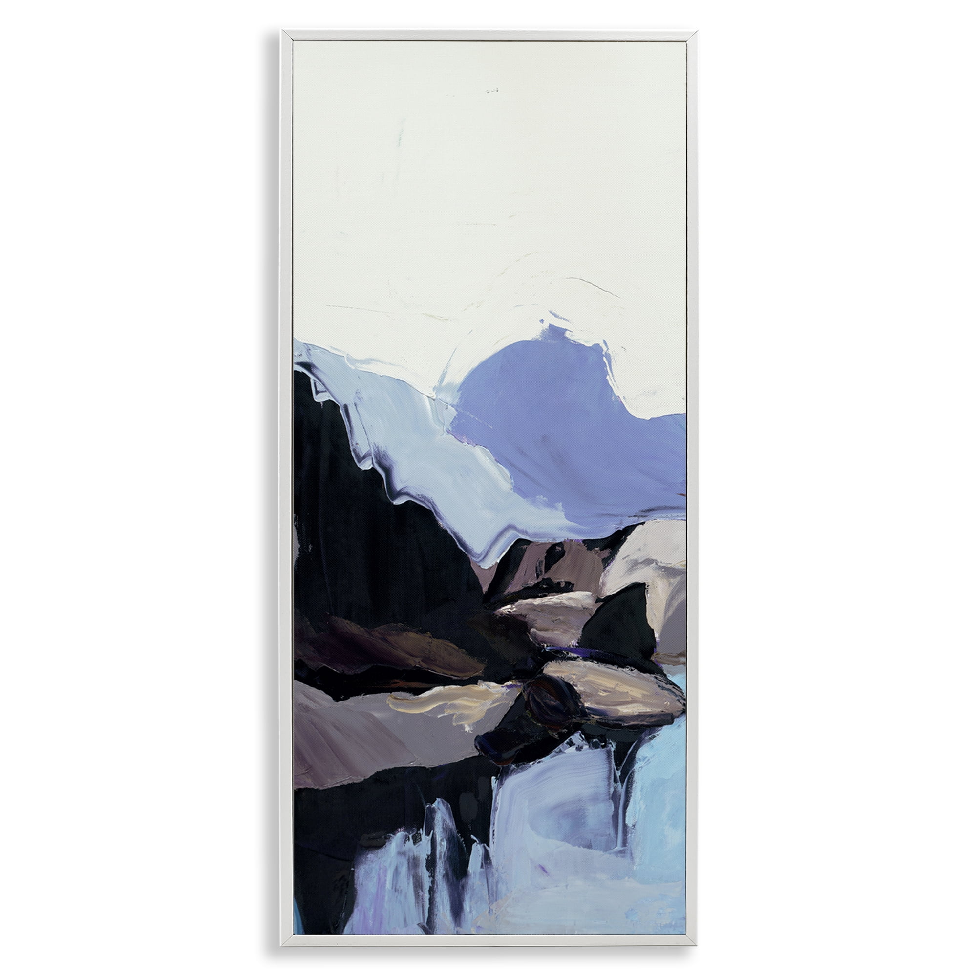 Stupell Industries Flowing Abstract Mountains Landscape & Nature Painting White Framed Art Print Wall Art, 10 x 24