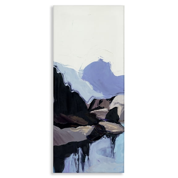 Stupell Industries Flowing Abstract Mountains Landscape & Nature Painting Wrapped Canvas Art Print Wall Art, 17 x 40