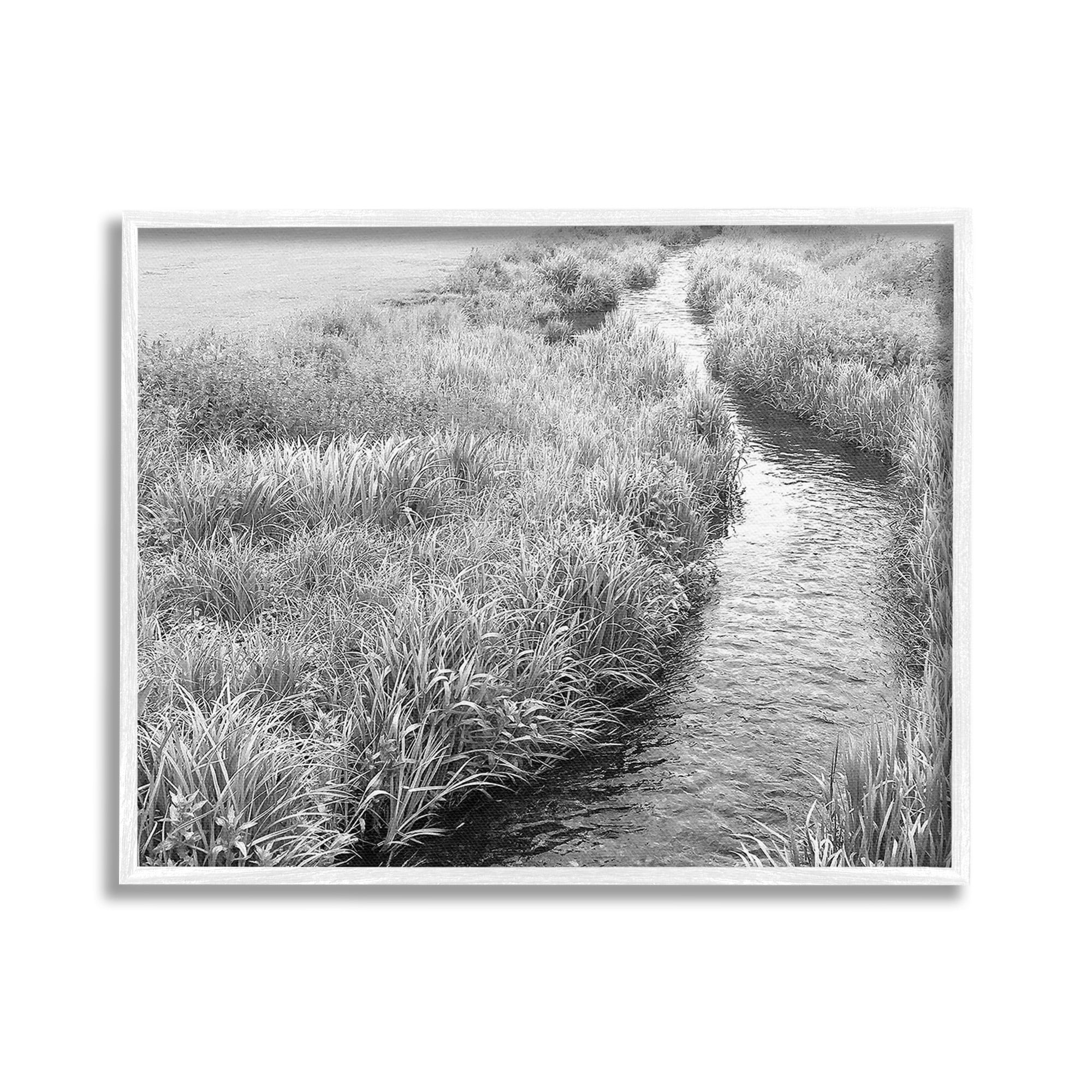 Stupell Industries Flowing Beach Canal Landscape Photography White Framed Art Print Wall Art, 30 x 24