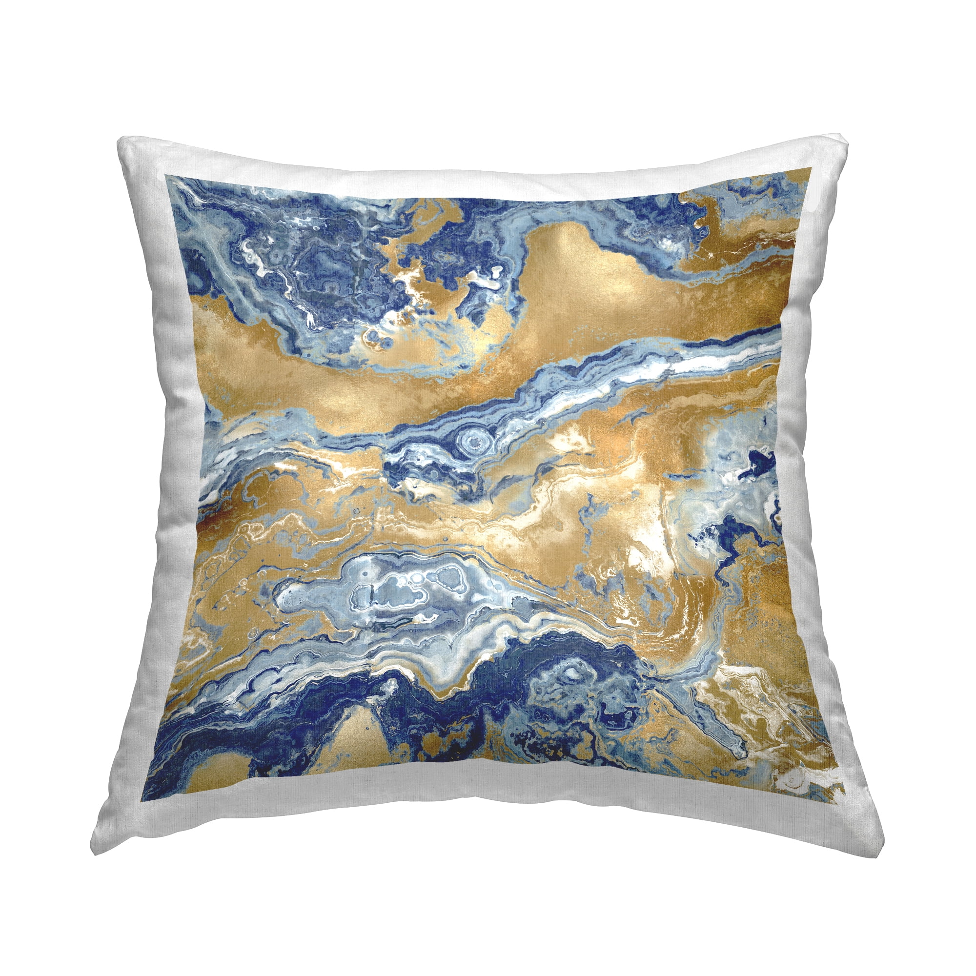Stupell Industries Flowing Blue Glam Pattern Printed Throw Pillow Design by Danielle Carson