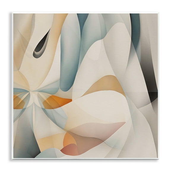 Stupell Industries Flowing Curved Shapes Abstract Painting Unframed Art Print Wall Art, 12 x 12