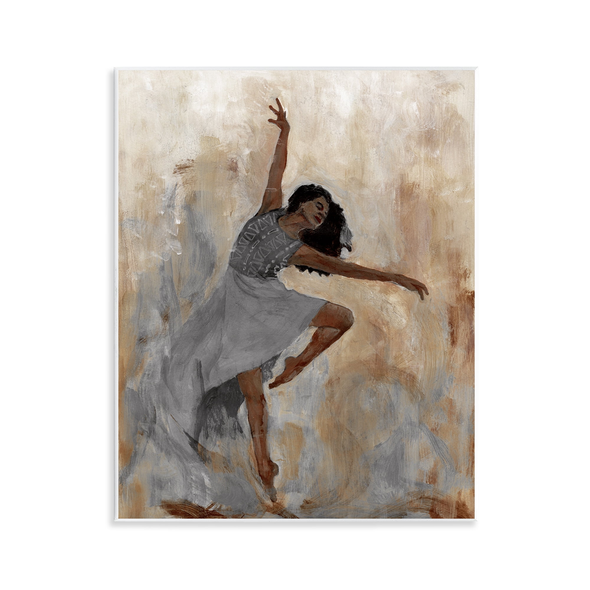 Stupell Industries Flowing Dancer Woman Novelty Painting Unframed Art Print Wall Art, 11 x 14
