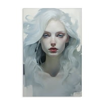 Stupell Industries Flowing Hair Visage Novelty Painting Gallery Wrapped Canvas Art Print Wall Art, 16 x 24