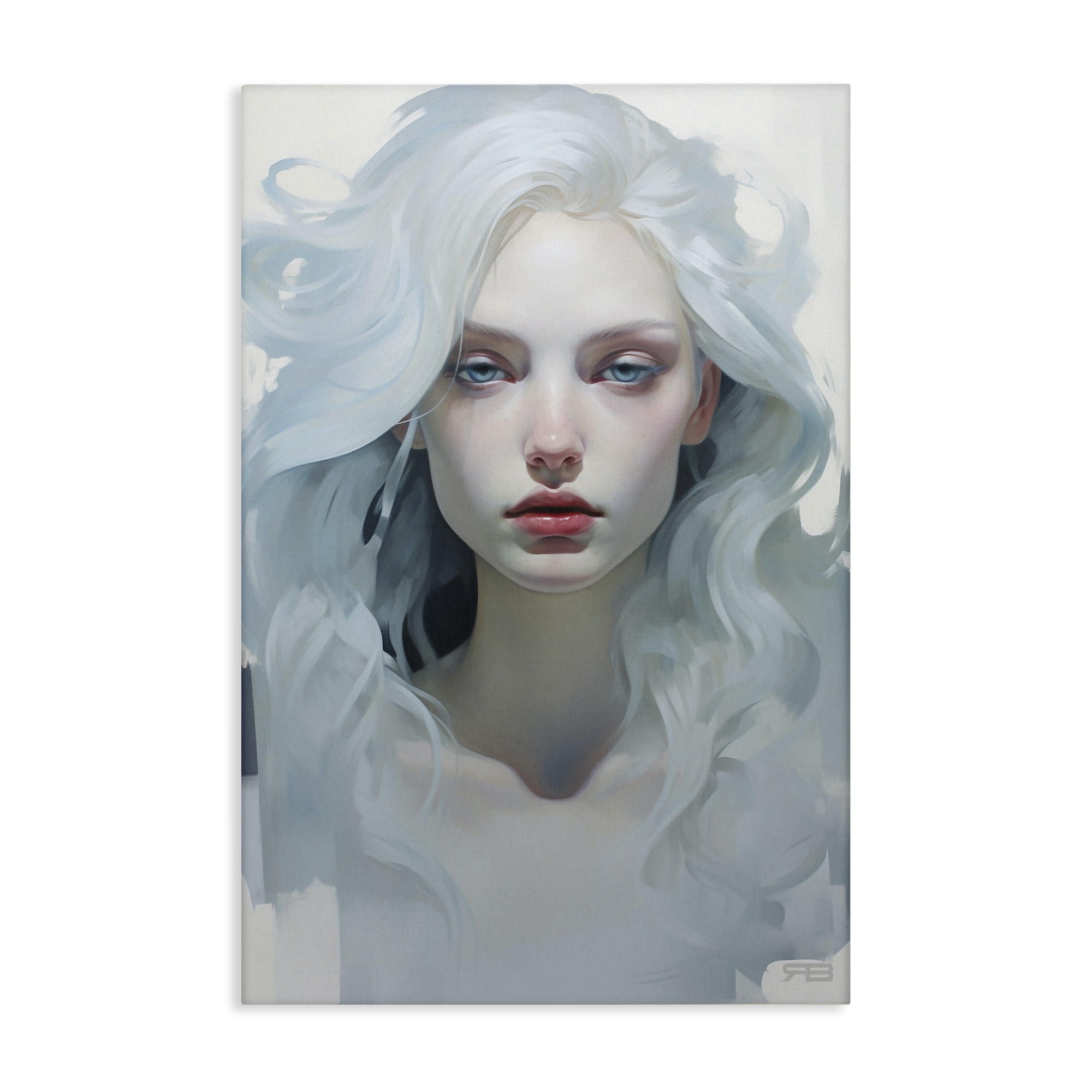 Stupell Industries Flowing Hair Visage Novelty Painting Gallery Wrapped Canvas Art Print Wall Art, 24 x 36