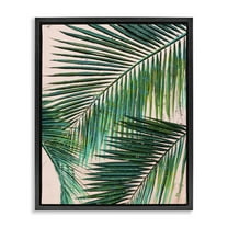 Stupell Industries Flowing Palm Fronds Botanical & Floral Painting Black Floater Framed Canvas Art Print Wall Art, 17 x 21