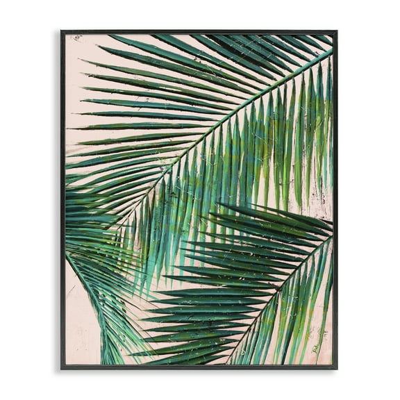 Stupell Industries Flowing Palm Fronds Botanical & Floral Painting Black Framed Art Print Wall Art, 11 x 14