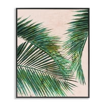 Stupell Industries Flowing Palms on Pink Botanical & Floral Painting Black Framed Art Print Wall Art, 11 x 14