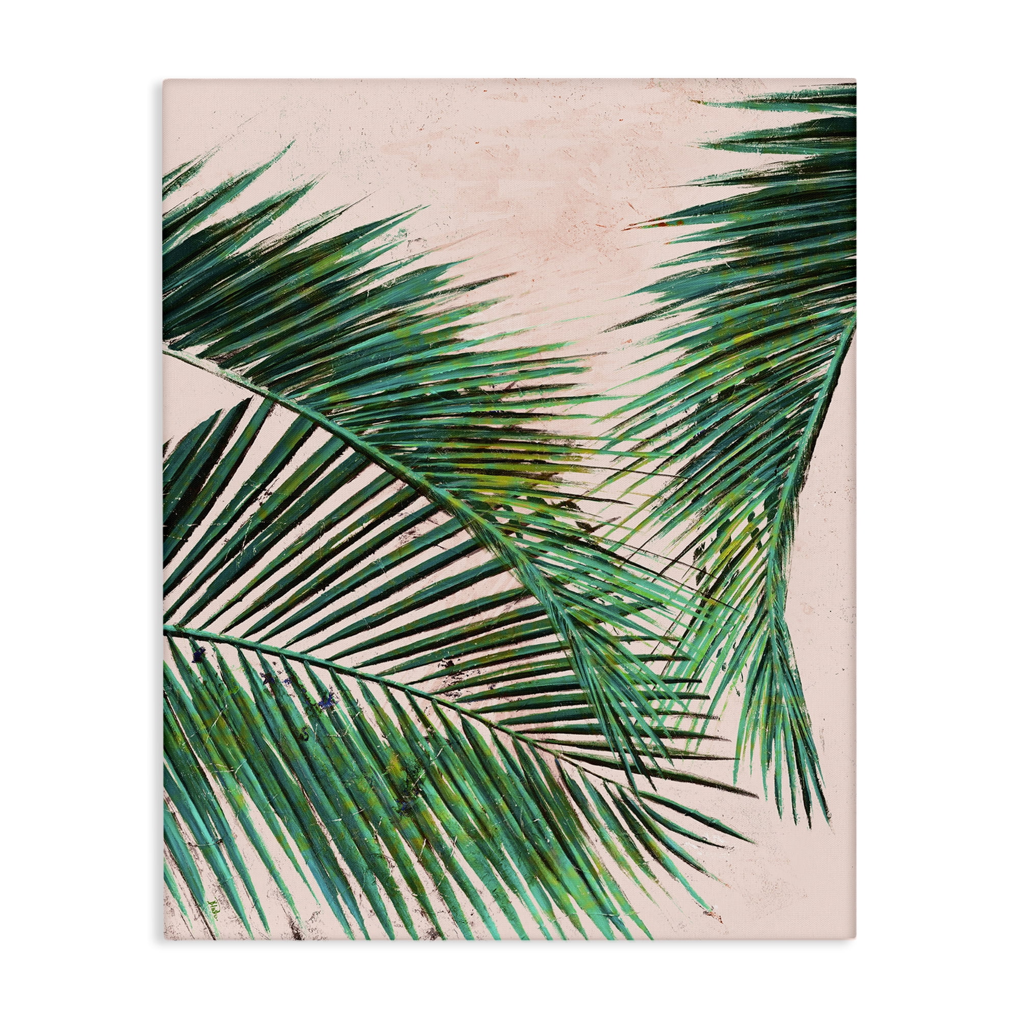 Stupell Industries Flowing Palms on Pink Botanical & Floral Painting Gallery Wrapped Canvas Art Print Wall Art, 30 x 40
