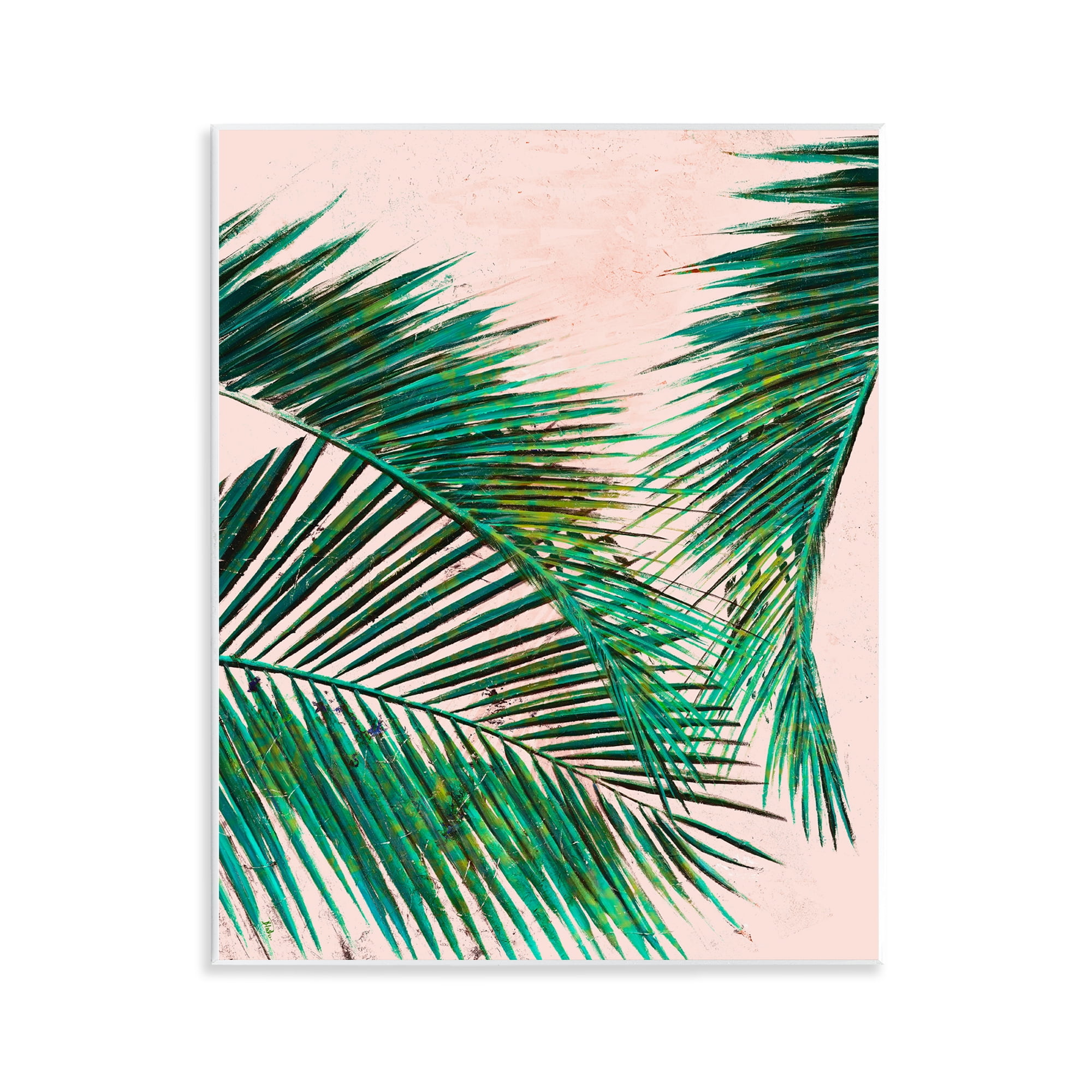 Stupell Industries Flowing Palms on Pink Botanical & Floral Painting Unframed Art Print Wall Art, 11 x 14