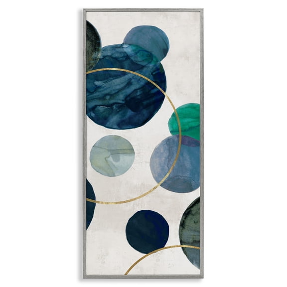Stupell Industries Flowing Rotation Circles Gray Framed Giclee Art design by Jacob Q, 24 x 10