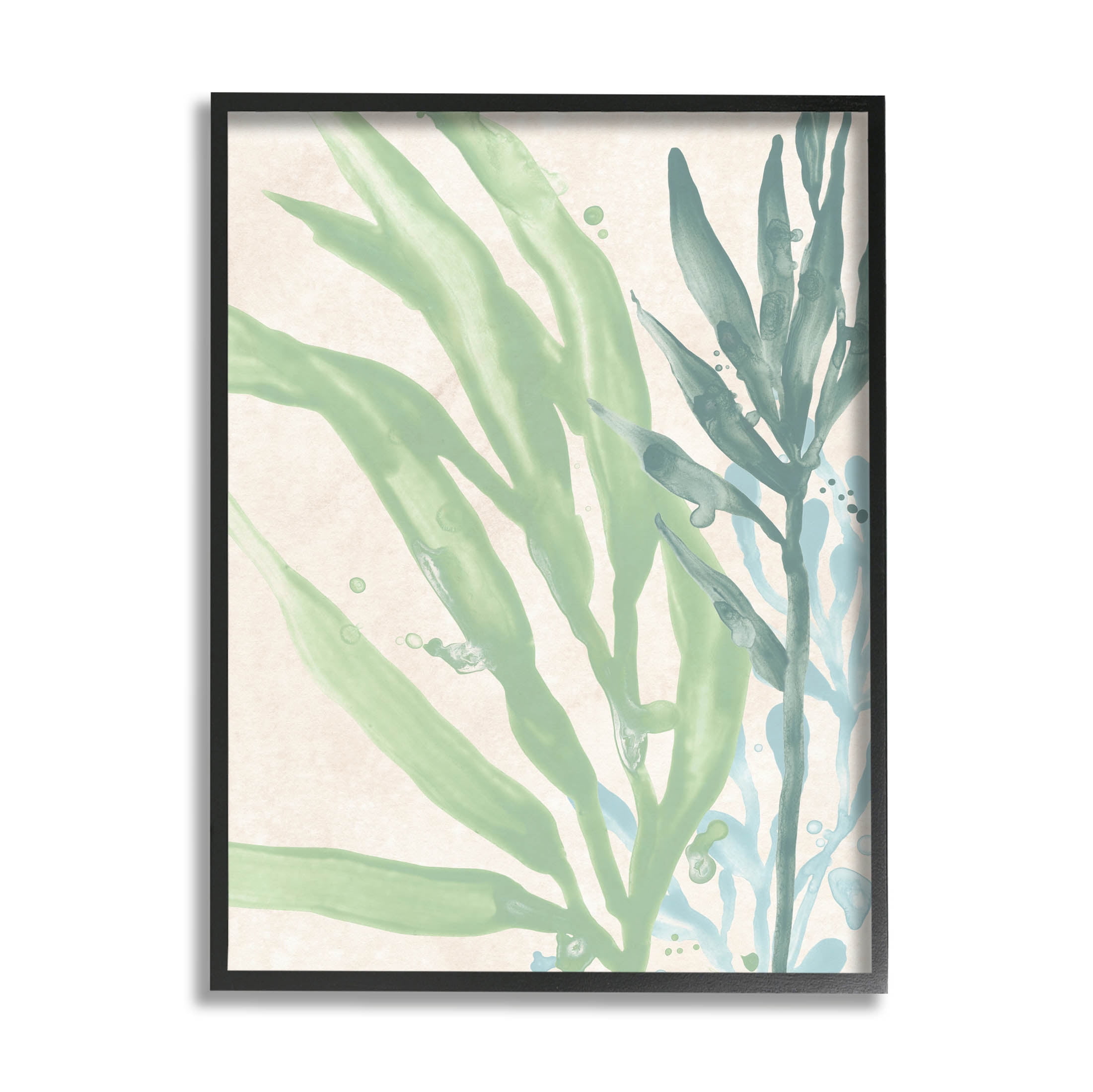 Stupell Industries Flowing Seaweed Underwater Plant Graphic Art Black Framed Art Print Wall Art, Design by June Erica Vess