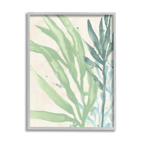 Stupell Industries Flowing Seaweed Underwater Plant Graphic Art Gray Framed Art Print Wall Art, Design by June Erica Vess