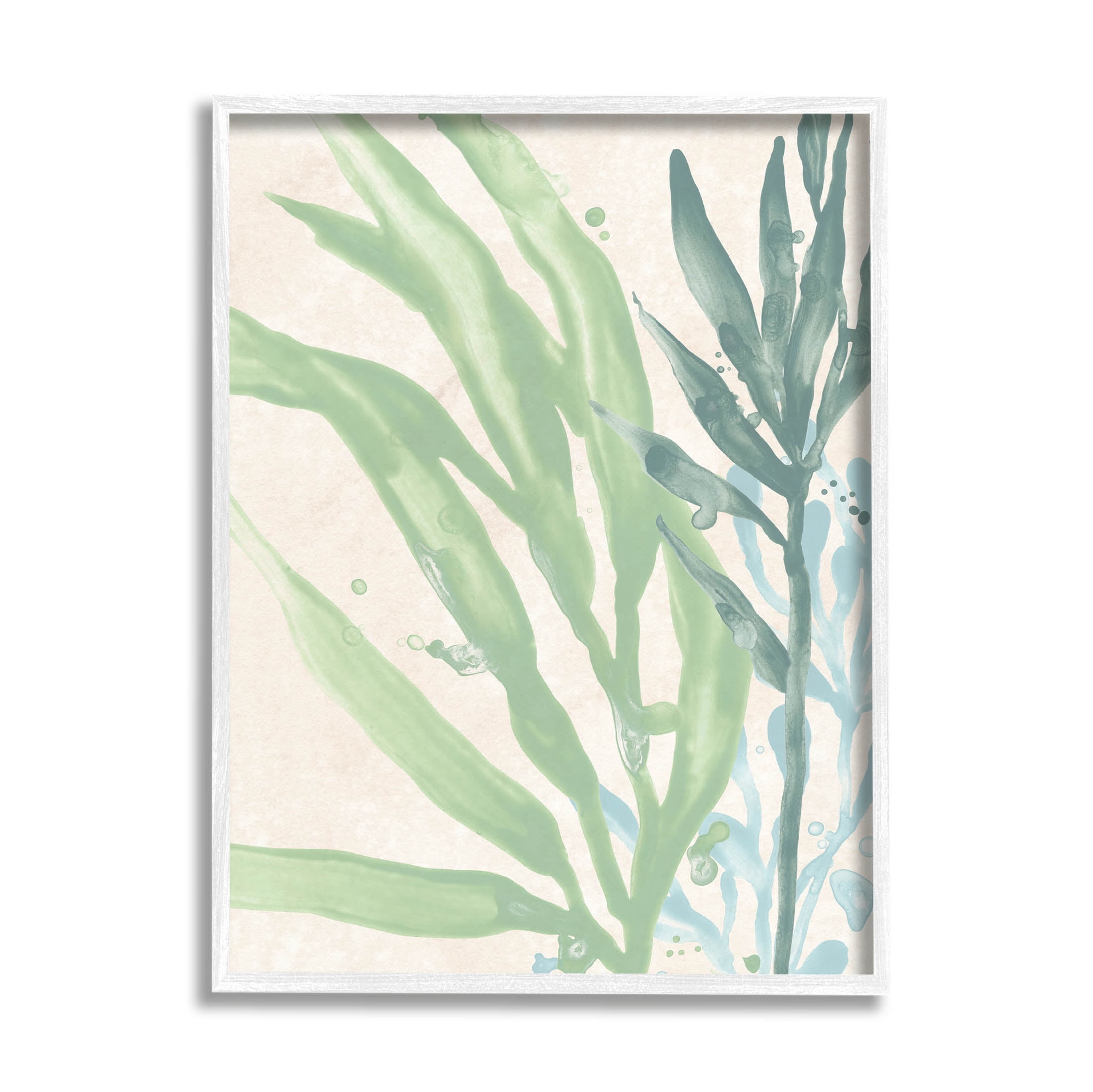 Stupell Industries Flowing Seaweed Underwater Plant Graphic Art White Framed Art Print Wall Art, Design by June Erica Vess