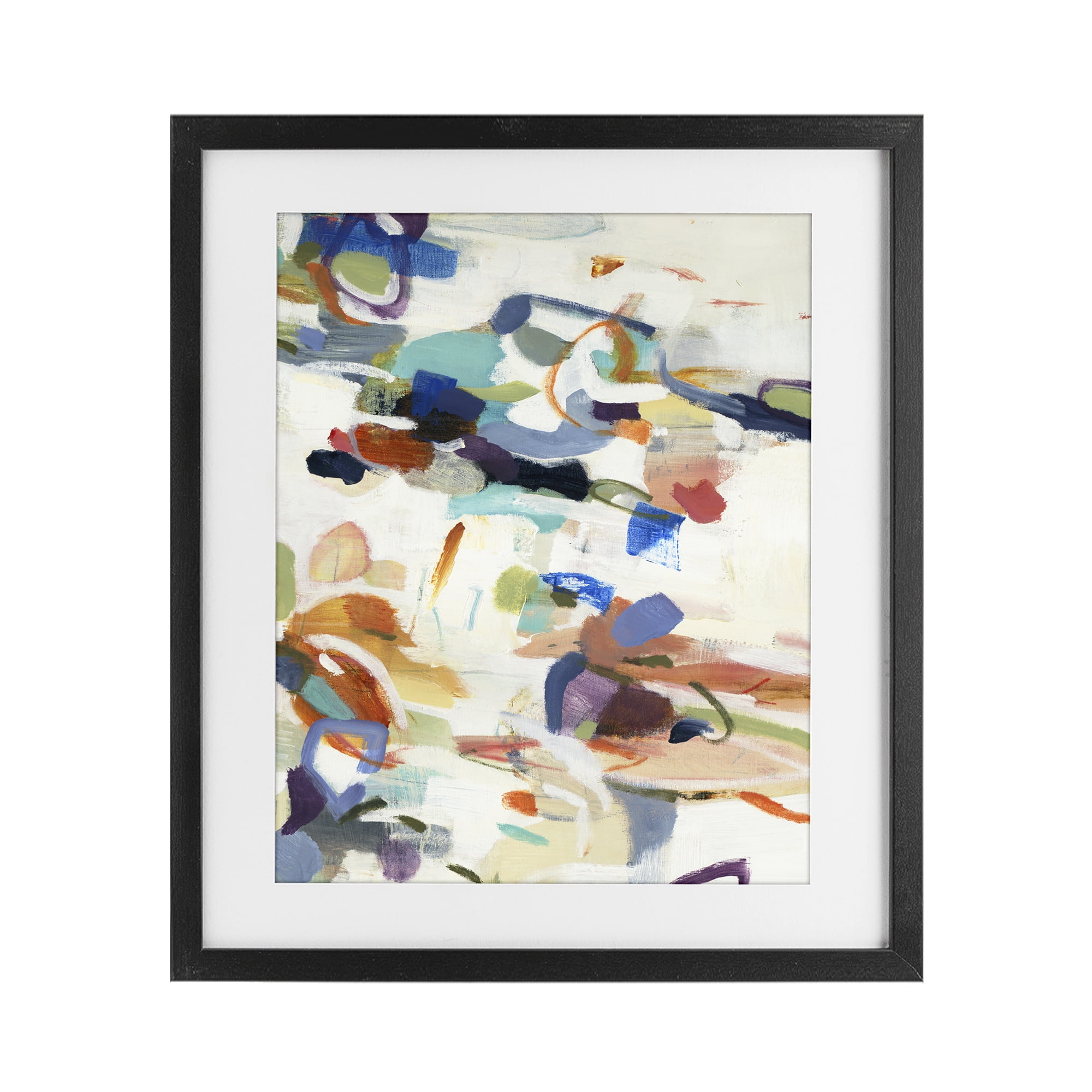 Stupell Industries Flowing Stippled Brushstrokes Black Framed Print Under Glass, design by Lisa Ridgers