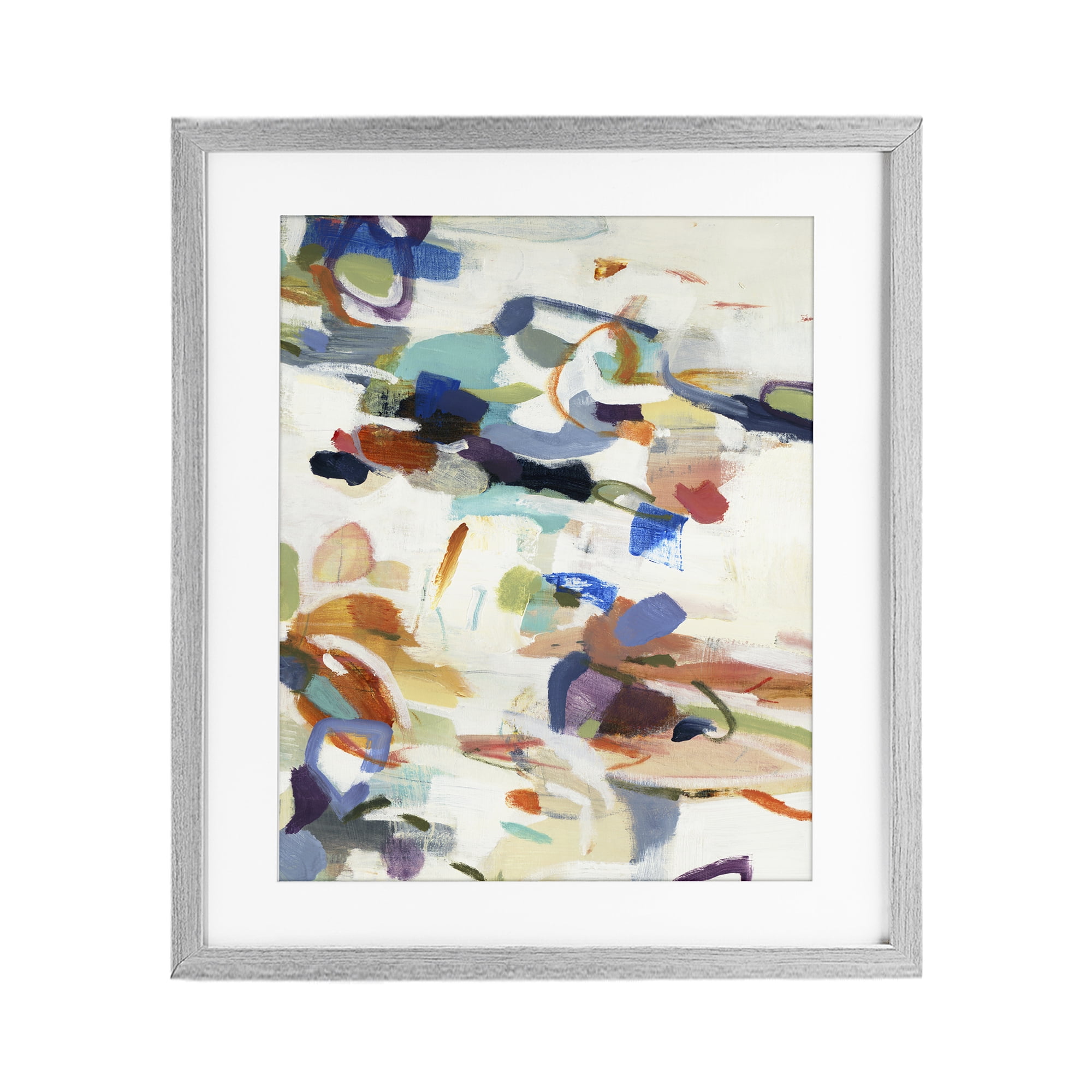 Stupell Industries Flowing Stippled Brushstrokes Gray Framed Print Under Glass, design by Lisa Ridgers