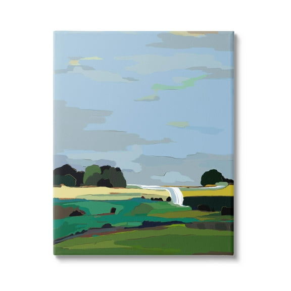Stupell Industries Flowing Stream Rural Landscape Graphic Art Gallery Wrapped Canvas Print Wall Art, Design by Nikita Jariwala