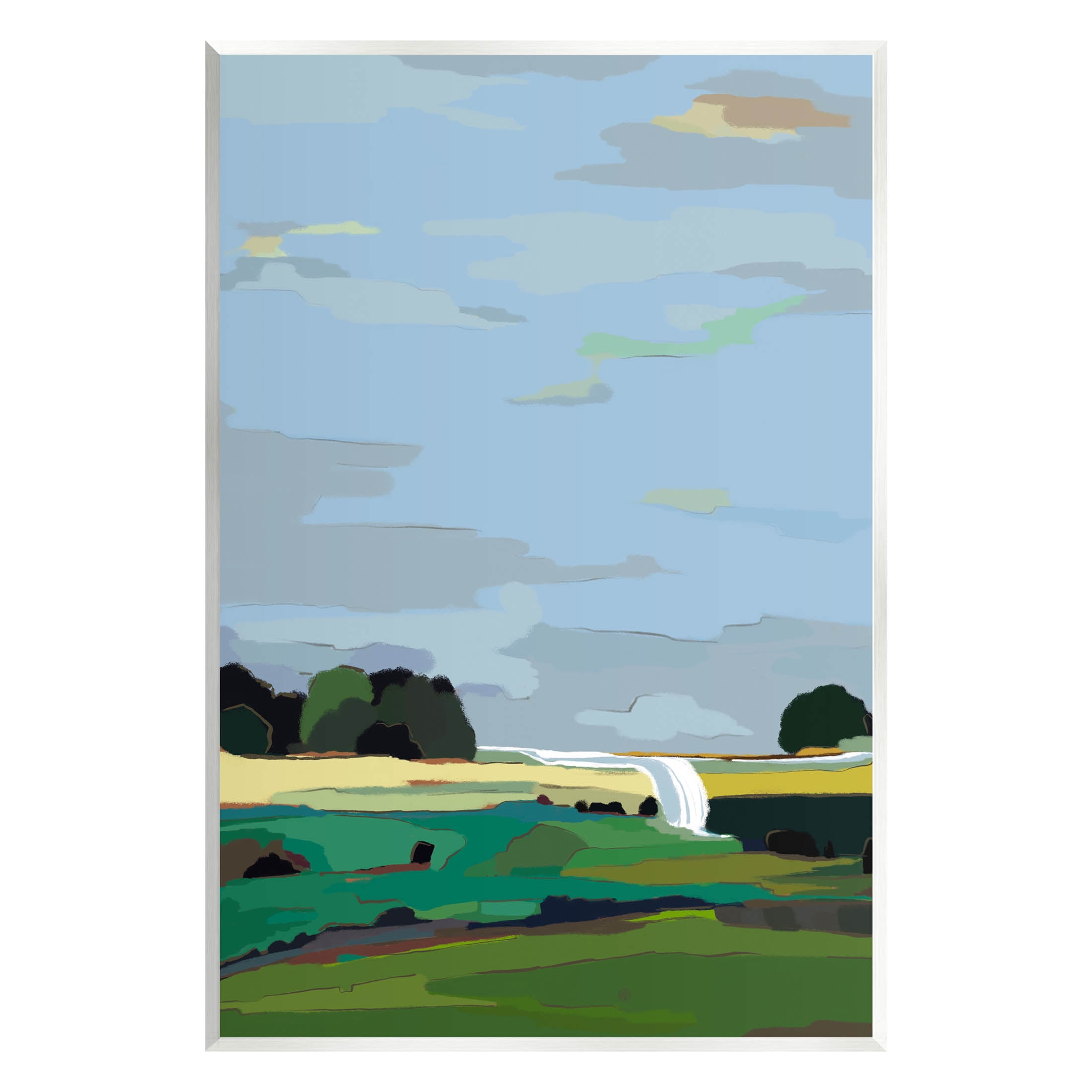 Stupell Industries Flowing Stream Rural Landscape Graphic Art Unframed Art Print Wall Art, Design by Nikita Jariwala