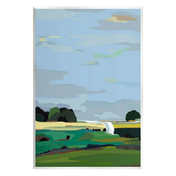 Stupell Industries Flowing Stream Rural Landscape Graphic Art Unframed Art Print Wall Art, Design by Nikita Jariwala