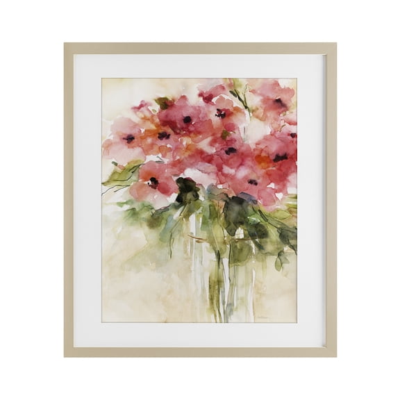 Stupell Industries Flowing Watercolor Style Bouquet Birch Framed Print Under Glass design by Carol Robinson, 21 x 17