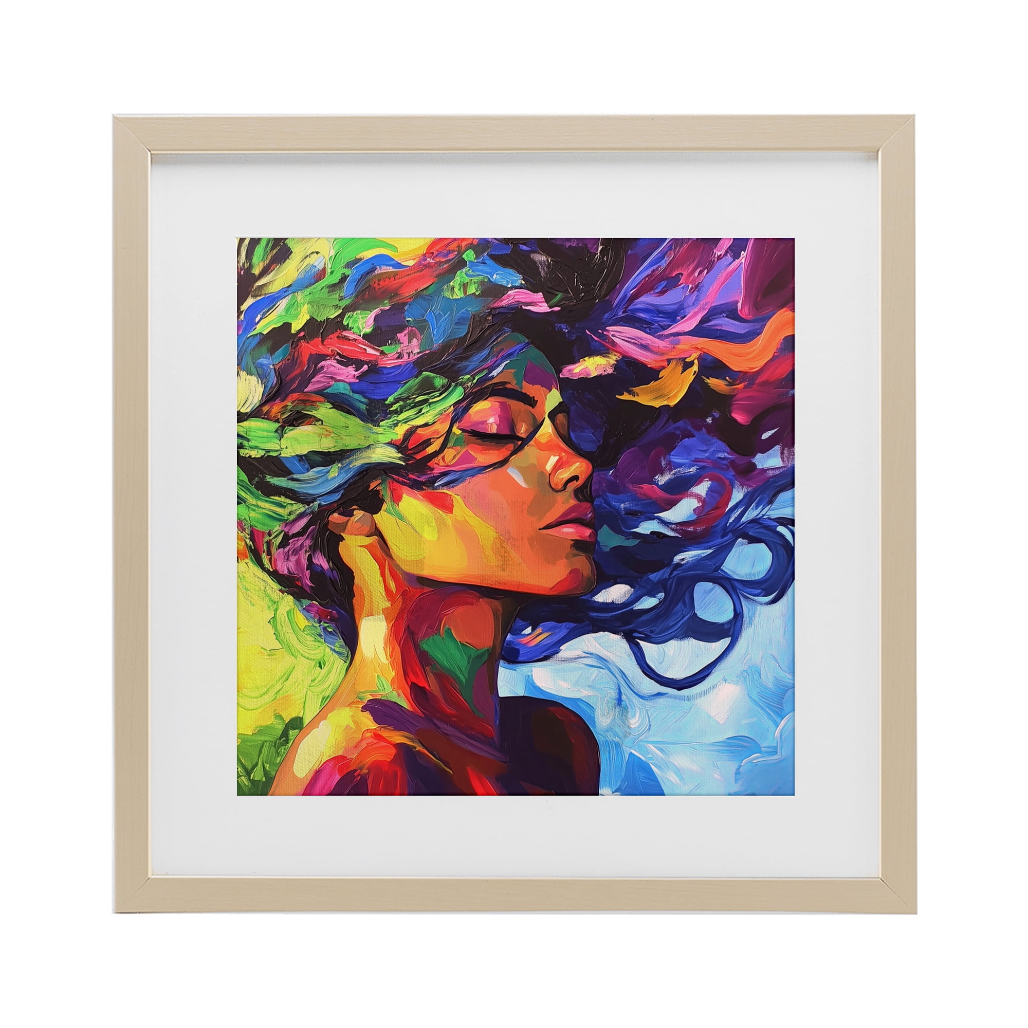 Stupell Industries Flowing Whirlwind Of Colors Birch Framed Print Under Glass, design by Svetlana Aleynikova