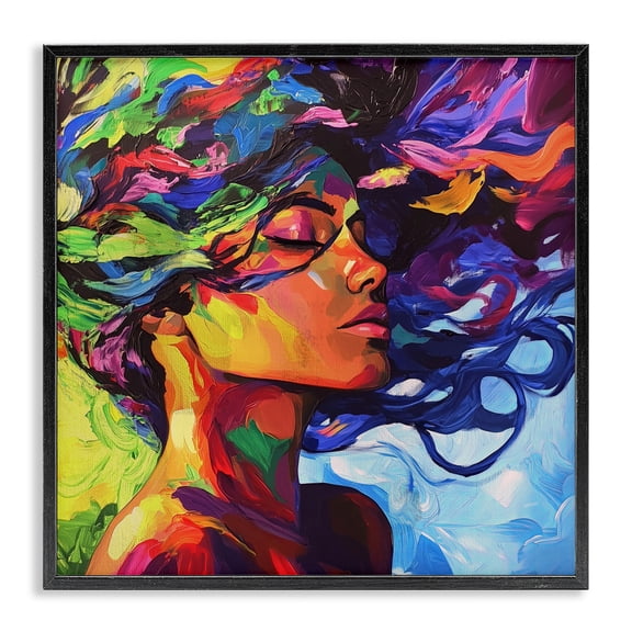 Stupell Industries Contemporary Flowing Whirlwind Of Colors Black Framed Giclee Art, 24 x 24, by Svetlana Aleynikova