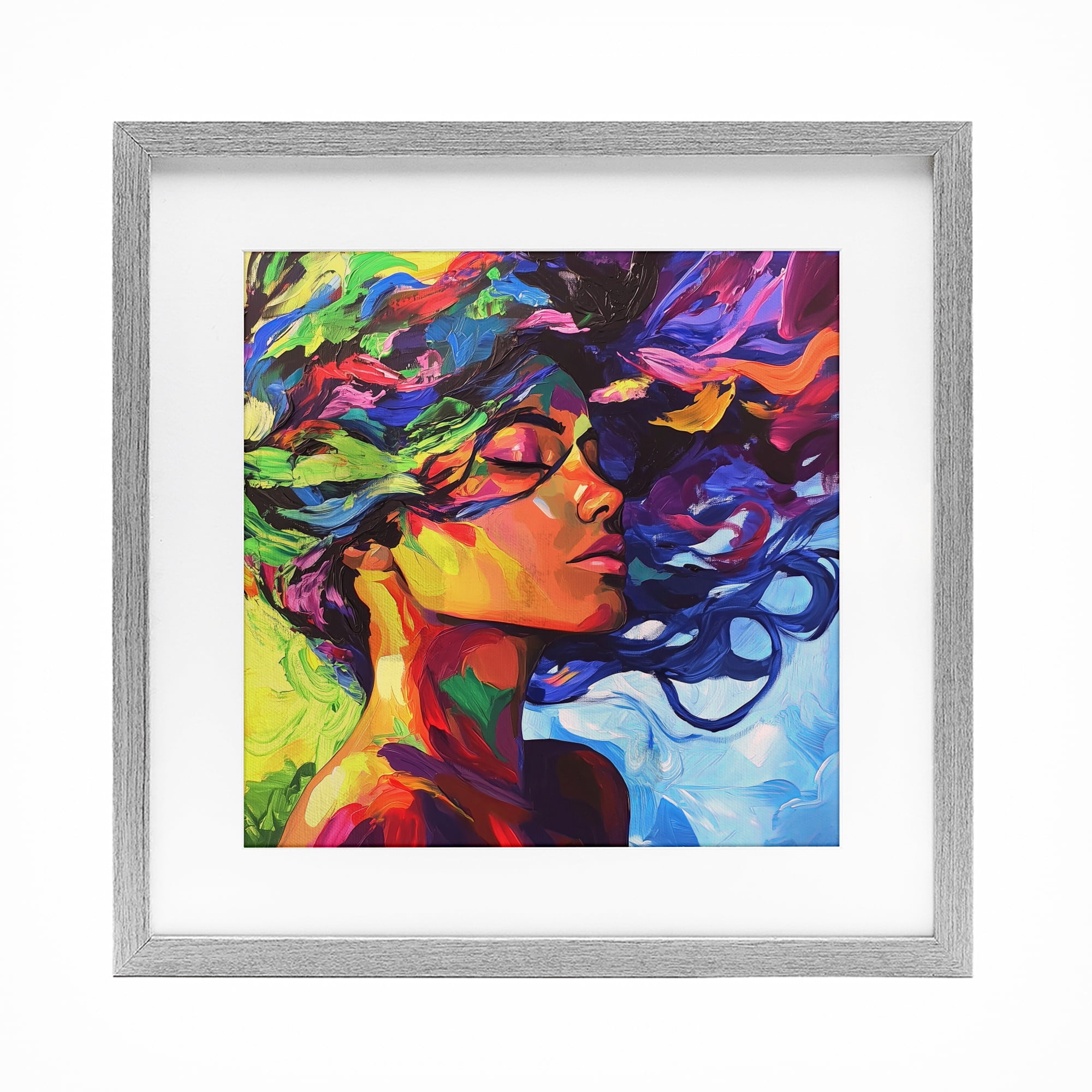 Stupell Industries Flowing Whirlwind Of Colors Gray Framed Print Under Glass, design by Svetlana Aleynikova