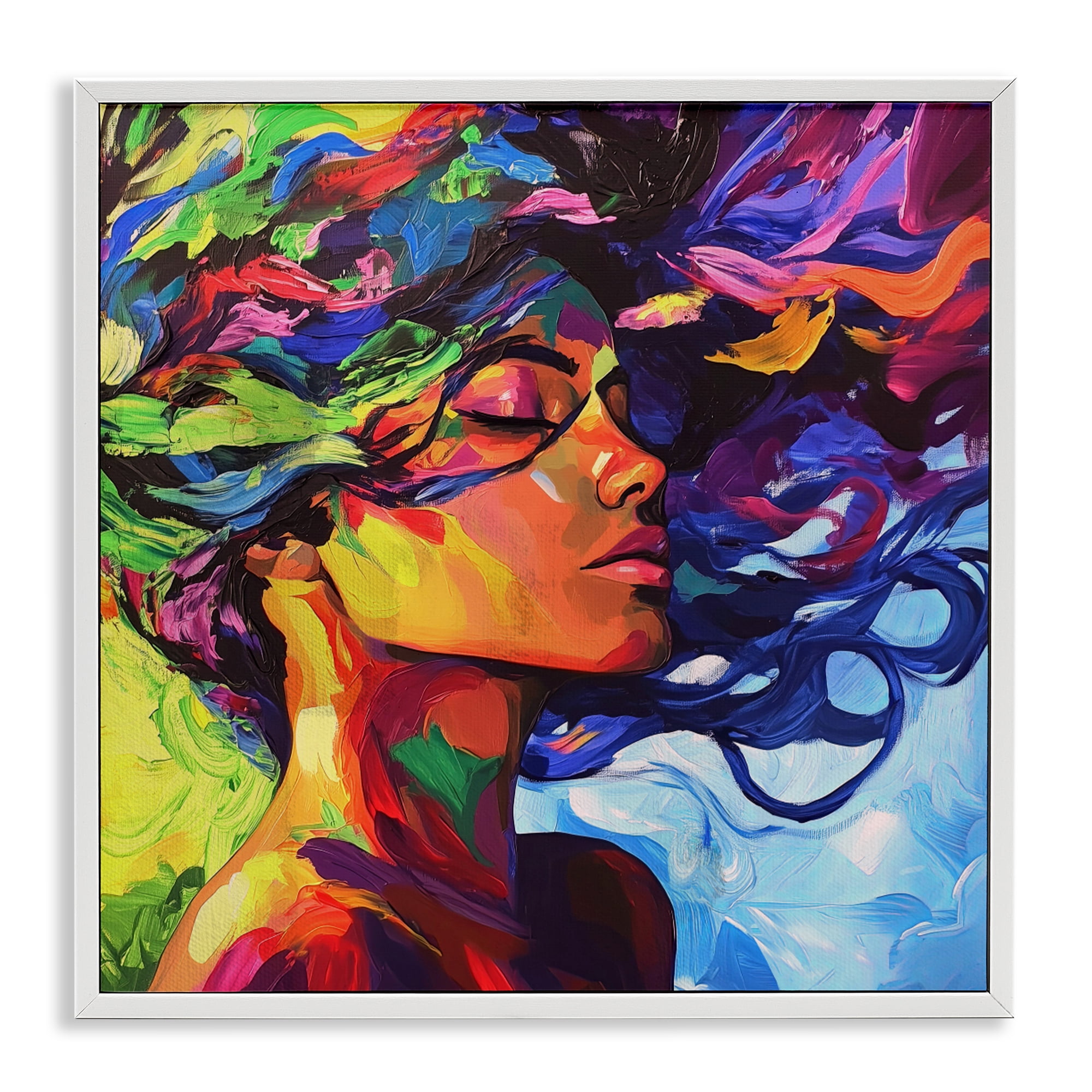 Stupell Industries Flowing Whirlwind Of Colors White Framed Giclee Art, design by Svetlana Aleynikova