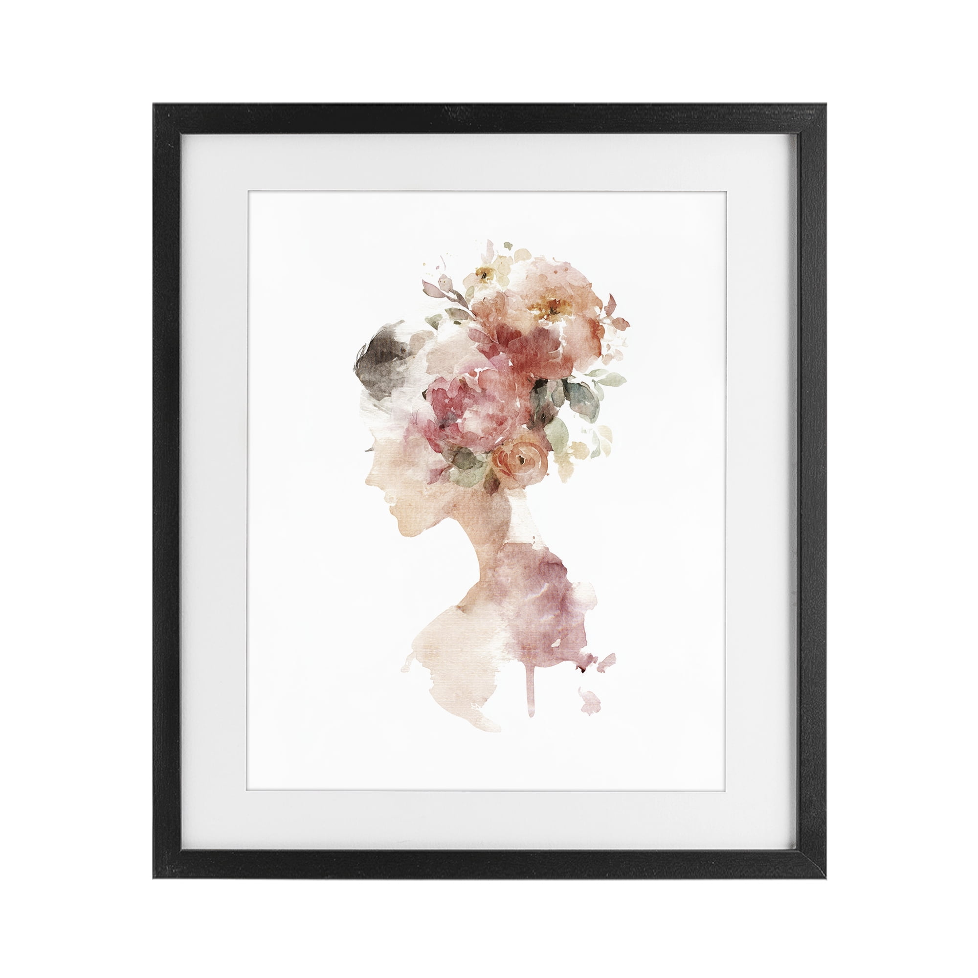 Stupell Industries Flowing With Petals Portrait Black Framed Print Under Glass, design by Svetlana Aleynikova