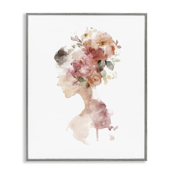 Stupell Industries Contemporary Flowing With Petals Portrait Gray Framed Giclee Art, 11 x 14, by Svetlana Aleynikova