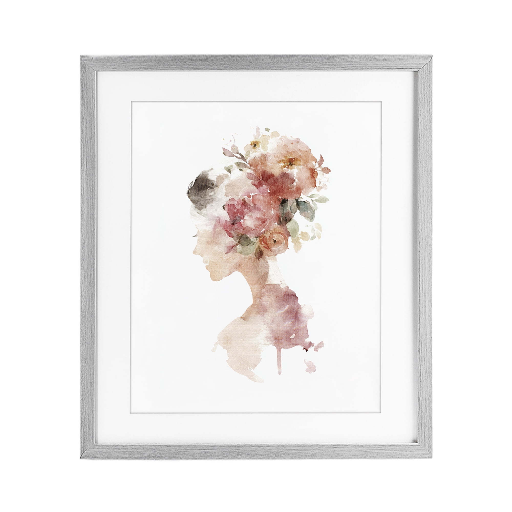 Stupell Industries Flowing With Petals Portrait Gray Framed Print Under Glass, design by Svetlana Aleynikova