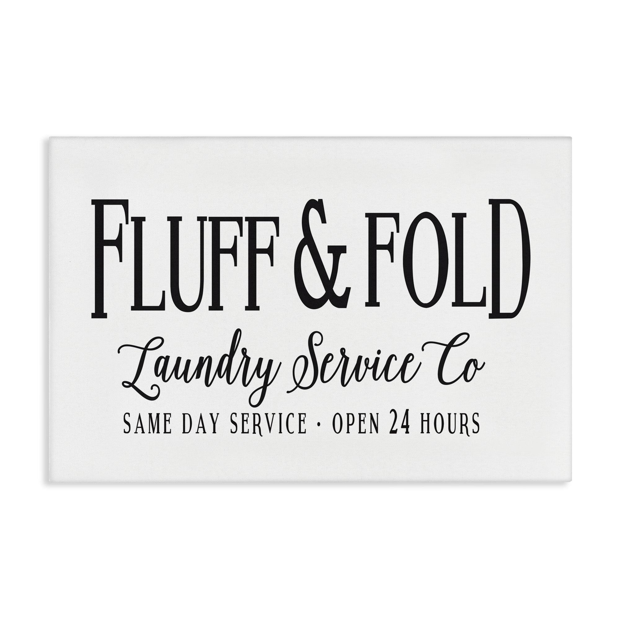 Stupell Industries Fluff & Fold Laundry Bath & Laundry Painting Wrapped Canvas Art Print Wall Art, 36 x 24