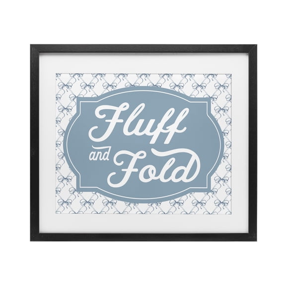 Stupell Industries Fluff & Fold with Bow Pattern Black Framed Print Under Glass design by Lettered and Lined, 17 x 21