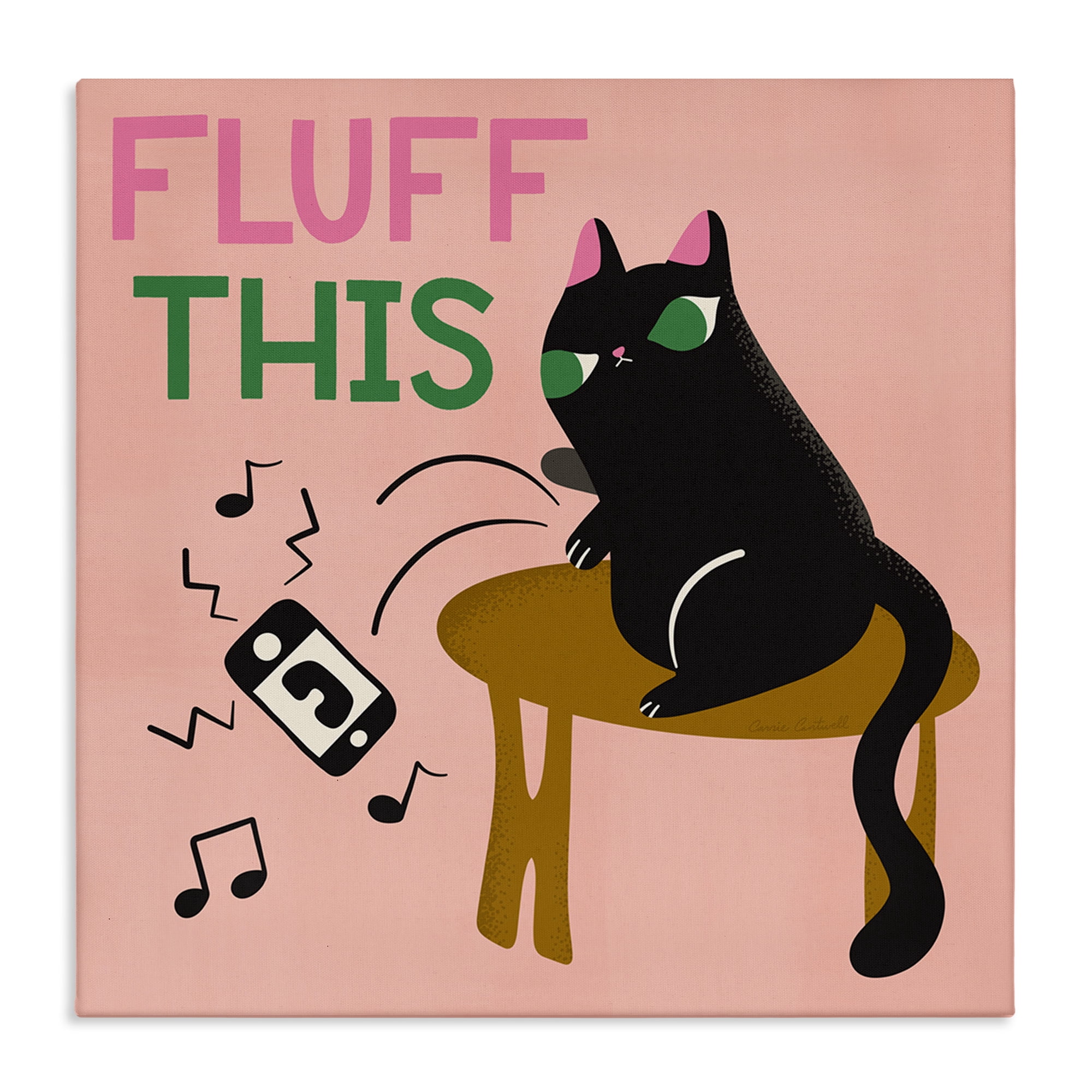 Stupell Industries Fluff This Angry Cat Animals & Insects Painting Gallery Wrapped Canvas Art Print Wall Art, 30 x 30