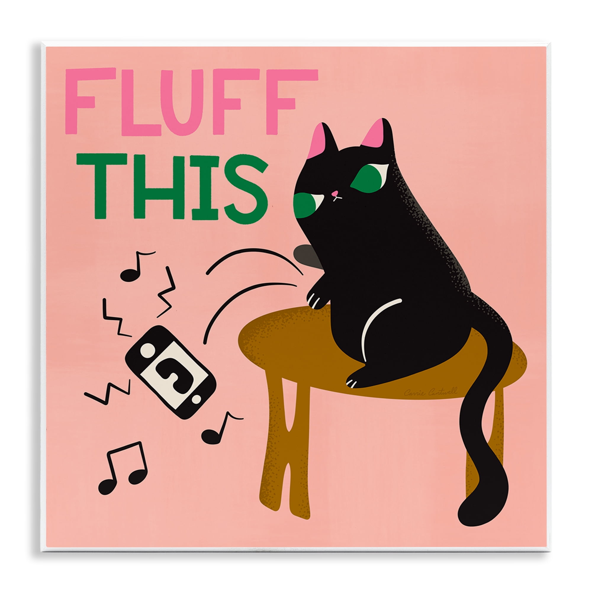 Stupell Industries Fluff This Angry Cat Animals & Insects Painting Unframed Art Print Wall Art, 12 x 12