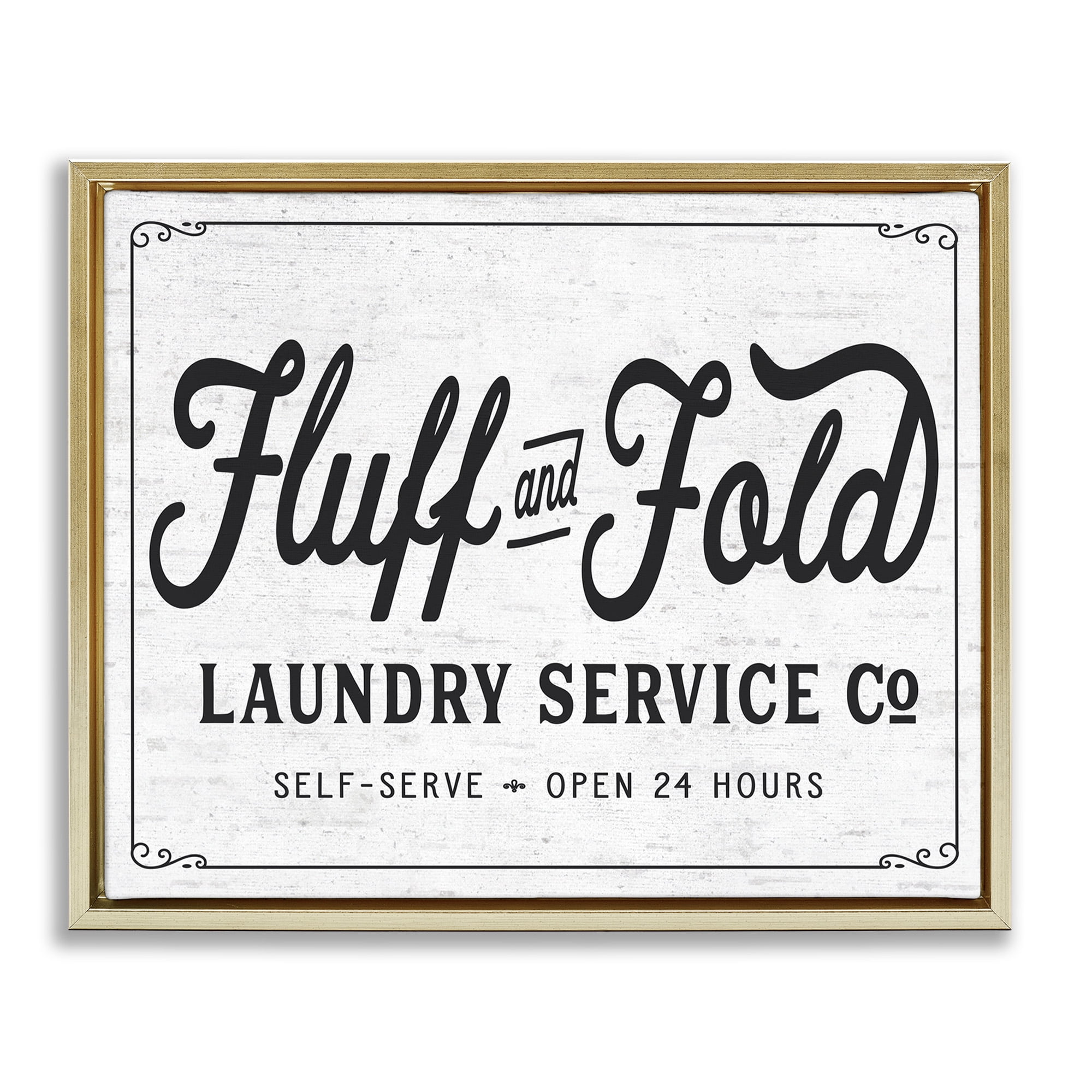 Gold Framed Black and White Typography Canvas Print, 21 x 17