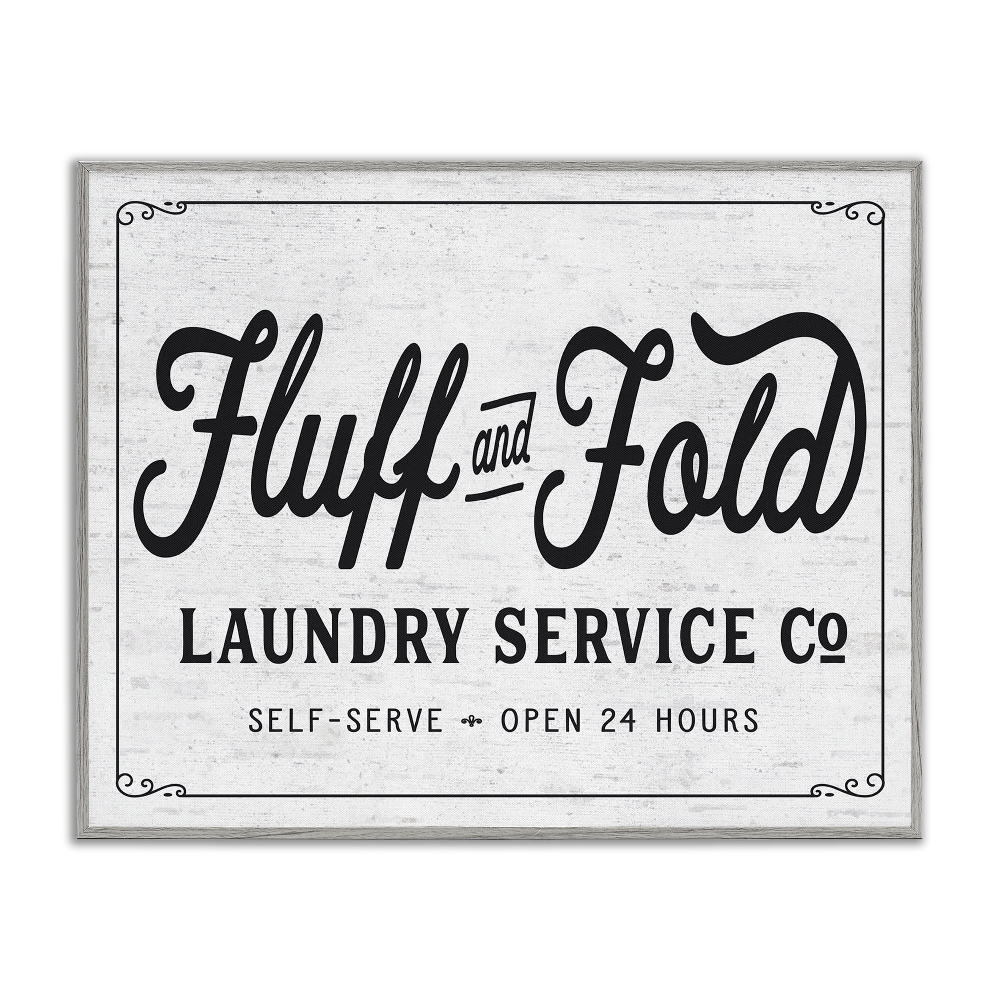 Gray Framed Vintage Wood Laundry Room Wall Art, 16" x 20"