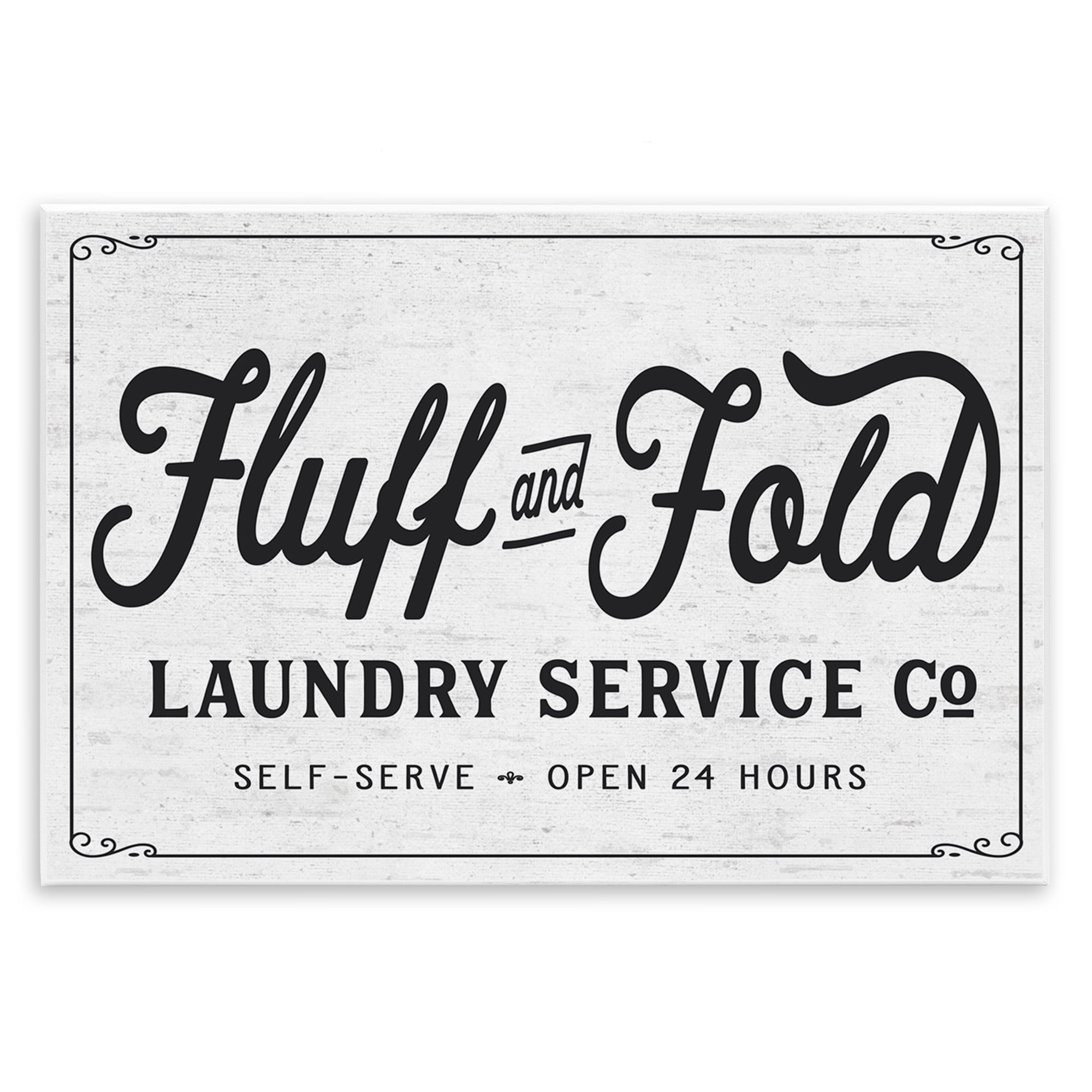 Stupell Industries Fluff and Fold Laundry Room Vintage Country Sign Graphic Art Unframed Art Print Wall Art, 13x19, by Lettered and Lined