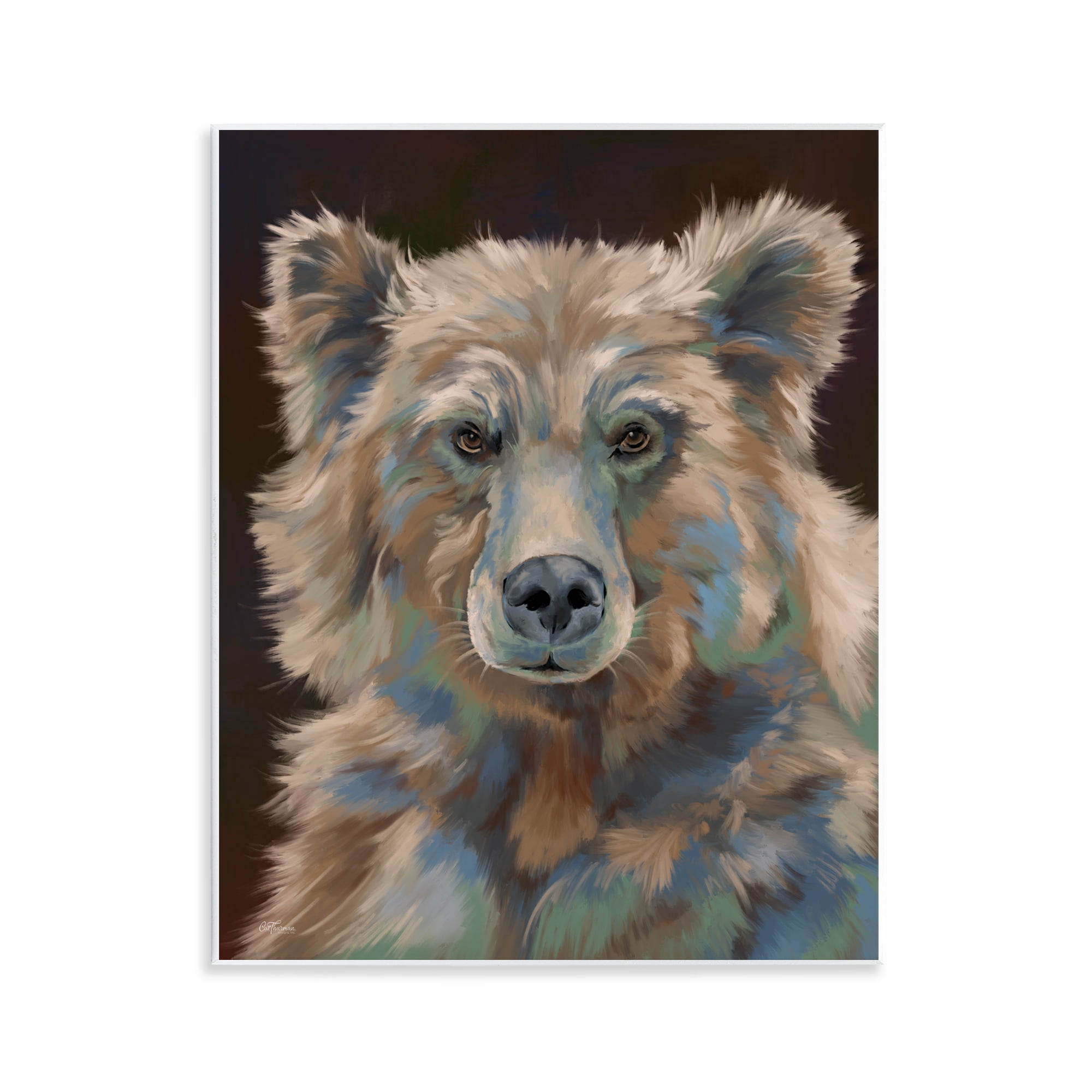 Stupell Industries Fluffy Bear Portrait Animals & Insects Painting Unframed Art Print Wall Art, 11 x 14