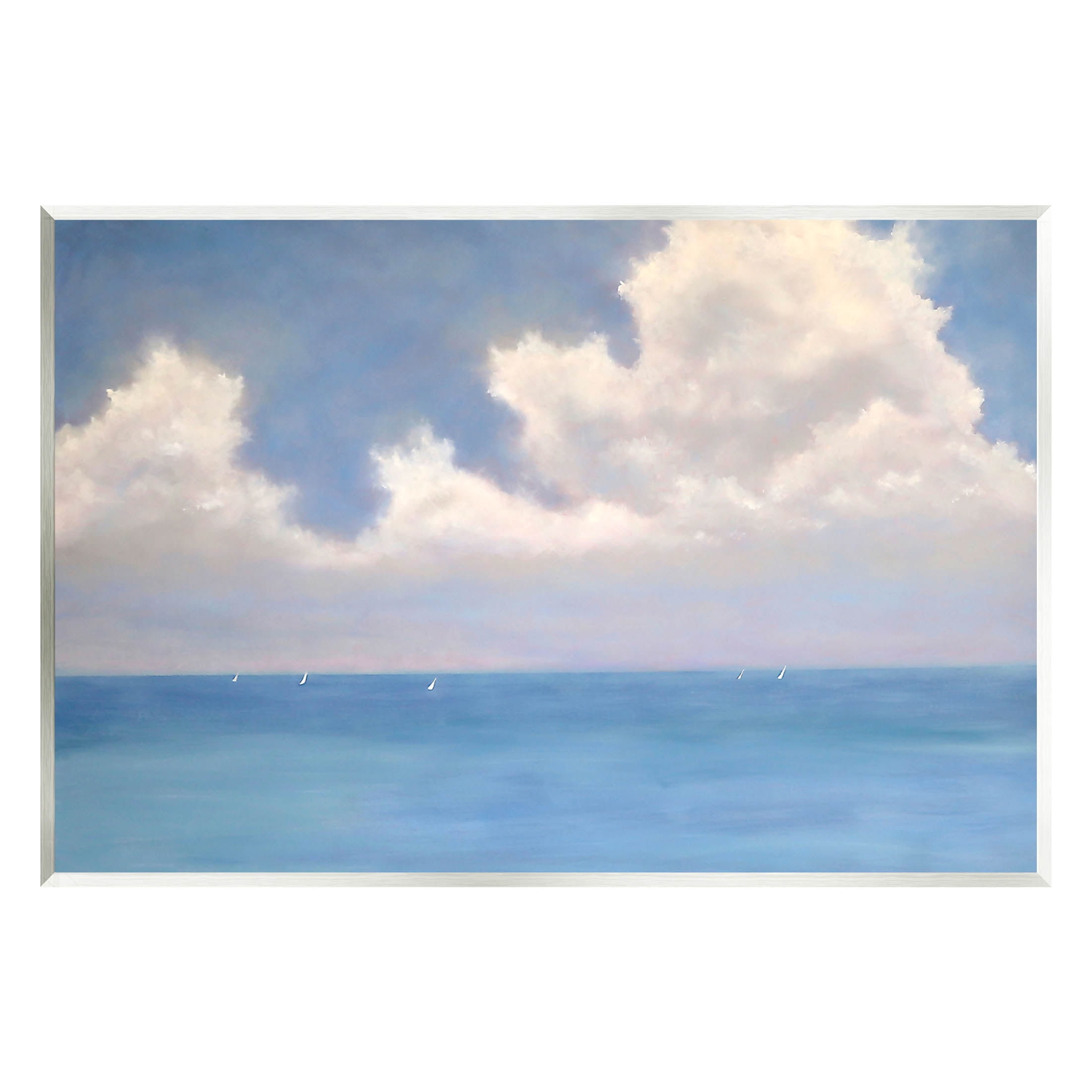 Stupell Industries Fluffy Clouds Deep Blue Ocean Waves Painting Unframed Art Print Wall Art, Design by Catherine Andersen