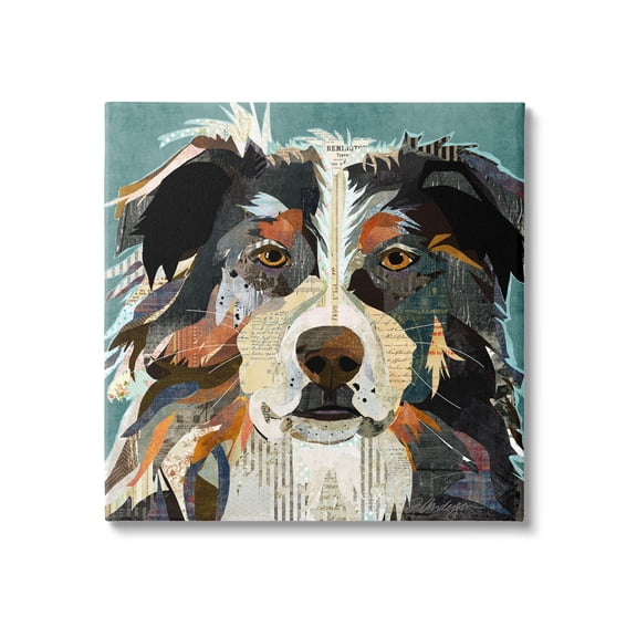 Stupell Industries Fluffy Dog Portrait Modern Script Collage Overlay Graphic Art Gallery Wrapped Canvas Print Wall Art, Design by Traci Anderson