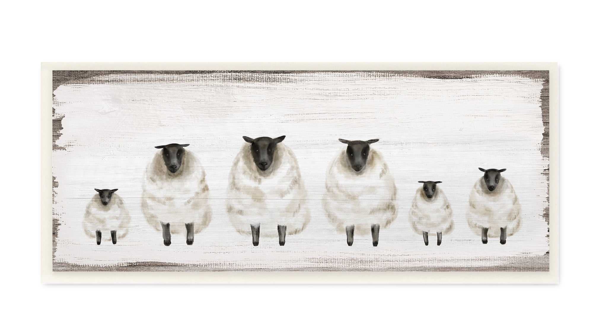 Rustic Farmhouse Sheep Herd Wood Wall Plaque, 7 x 17