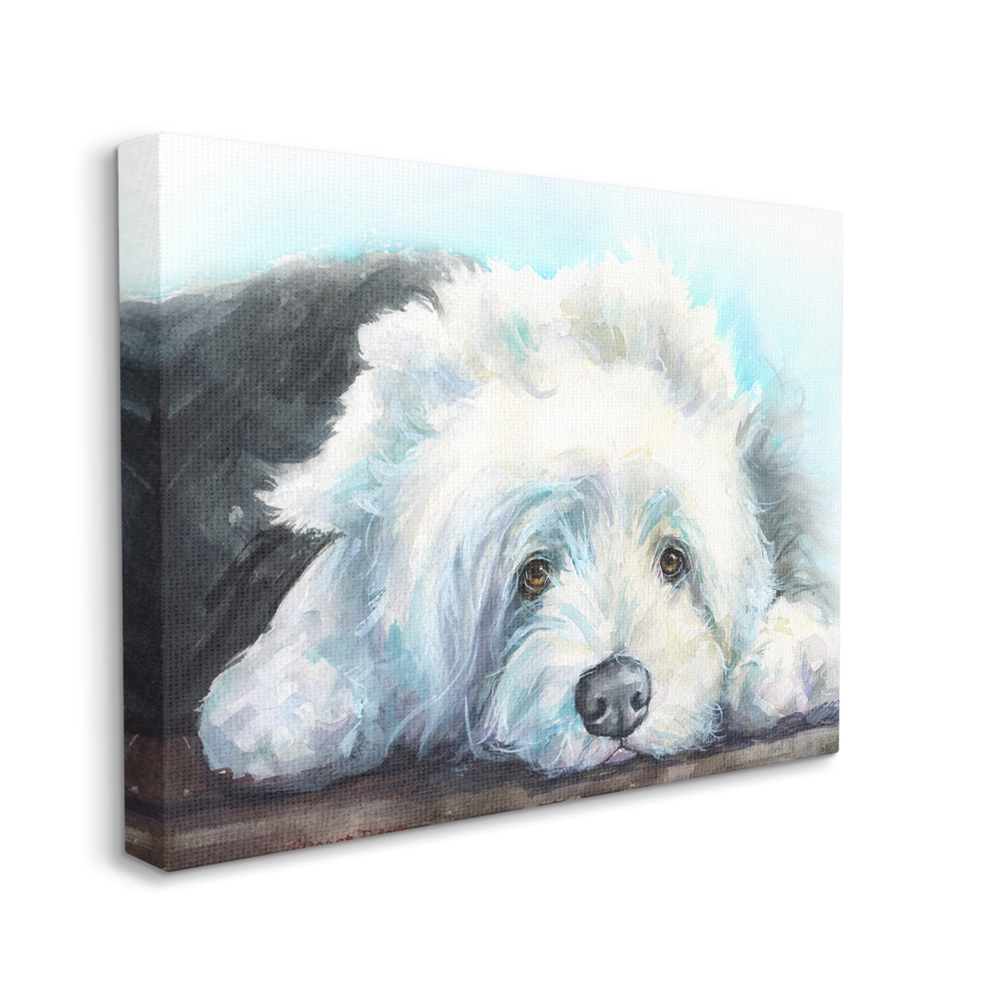 Stupell Industries Fluffy Old English Sheepdog Puppy Resting Canvas Wall Art, 24 x 30, Design by George Dyachenko