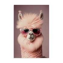 Stupell Industries Fluffy Pink Glam Alpaca Animals & Insects Painting Gallery Wrapped Canvas Art Print Wall Art, 16 x 24